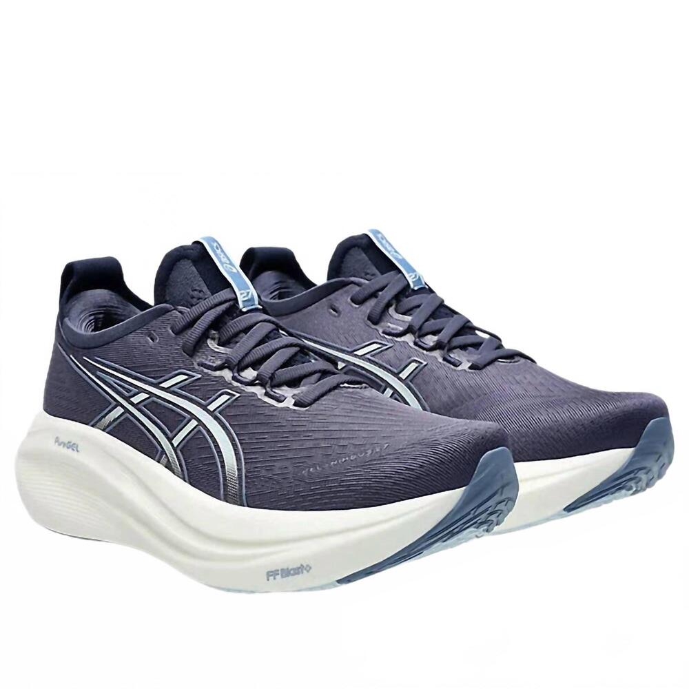 NEW ASICS women's gel-nimbus 27 running shoes in indigo fog/cool grey